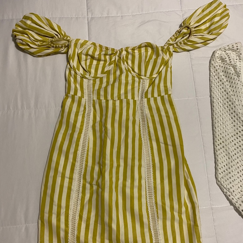 Prettylittlething mini dress size 4 mustard yellow